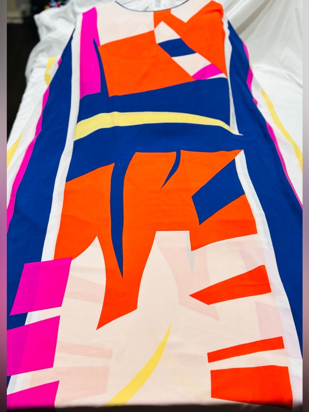 Colorful Abstract Geometric Maxi Kaftan - 100% Viscose Oversized Beach Cover Up